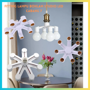 PENGIRIMAN CEPAT COD BAOSITY Fitting Lampu Bohlam Studio LED Cabang 7 E27 /BAGUS fitting lampu gantung plafon colok listrik multifungsi di tempatkan di mana saja canggih murah