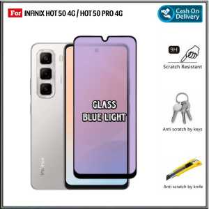 Paket Tempered Glass Infinix Hot 50 Pro 4G 50 5G 40 Pro 4G 40i 4G Anti Blue Light Anti Gores Kaca Premium Anti Radiasi UV Blue Ray Screen Protector