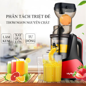 Máy ép hoa quả chậm và làm kem giữ nguyên các dưỡng chất và vitamin. Máy ép hoa quả trái cây công suất lớn tách kiệt nước khỏi bã không gây ồn. Bảo hành 2 năm lỗi đổi mới trong 7 ngày