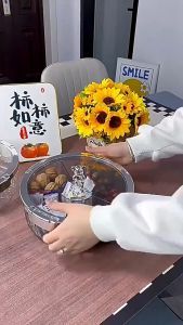 Shopclassyhome Light Luxury Sealed Storage Room Dried Fruit Plate Household Fruit Candy Box/Snack Box Chinese New Year