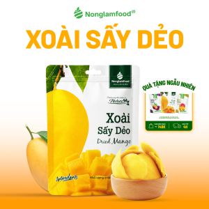 Xoài Sấy Dẻo NONGLAMFOOD Hương Vị Tự Nhiên Dẻo Mềm Trái Cây Sấy Hoa Quả Sấy Đồ Ăn Vặt Túi 50g