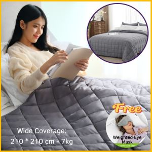 SG🚚] Gravity Weighted Premium Blanket Deep Sleep Stress & Pain Relief SG 1st Dual-Sided Soft Cooling For SG Hot Weather