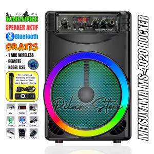 Speaker Bluetooth Full Bass MITSUYAMA MS-4020BT ROCKER 8inch | [Bluetooth/Karaoke/Remot/USB/TF/FM/AUX-IN/TWS/8 Inch]