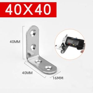 1PC/ Stainless Steel Corner Code Hardware Thickened Square Corner Code 90-degree Right Angle L-shaped Degree Angle Bracket Corner Brackets Joint Bracket Fastener Furniture Door Cabinet Screens Wall with Screws