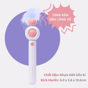 Đồ chơi cho mèo PetGravity Cần câu mèo & Đèn laser trêu ghẹo mèo Tặng kèm đầu lông vũ Vui nhộn Giảm stress cho mèo