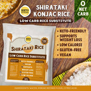 Wet Shirataki Konjac Rice Grains (200g) by Keto Kusina | Vegan Keto Low Carb Rice Substitute Gluten-Free