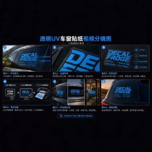 Custom UV Printed Realtor Car Window Sticker Real Estate Agent Logo QR Code Decal for Vehicle Glass Door Window