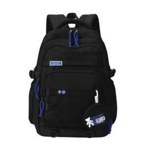 ARMELIA SHOP Tas Ransel Tas Sekolah untuk Remaja Perempuan Tas Buku Warna Solid