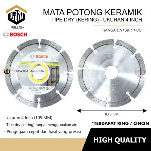 Diamond Wheel kering 4 In BOSCH Pisau Potong Keramik 4 Inci Basah