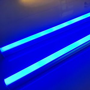 Bóng đèn LED tuýp nhựa T5 1m2 liền máng nhôm màu xanh dương sử dụng trang trí hắt trần (đặt mua từ 2 đèn)