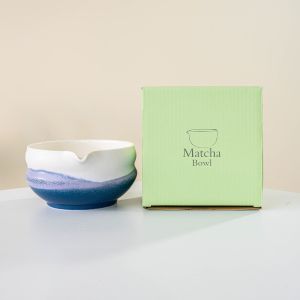 OKKFINE Ceramic Matcha Bowl Reusable Multicolored Matcha Making Kit with Pouring Spout Matcha Whisk Holder Tea Lovers