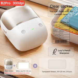 NIIMBOT B2 B2pro Clear Printer Sticker Label Waterproof Custom Sticker Nama Home Organizer Tag. High Resolution | Free to Edit | No Ink Needed. Portable Printer.