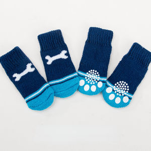 4PCS Cute Pet Dog Socks with Print Anti-Slip Cats Puppy Elastic socks Paw Protector Products