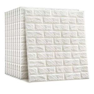 TERMURAH [ PAKET 10 LEMBAR ] Wallpaper 3D Foam Batu Bata / Sticker Dinding Timbul Toko Kenzio