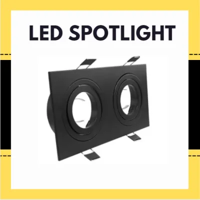 Black White Rotatable LED Recessed GU10 SpotLight Casing Downlight Double Head Spot Light