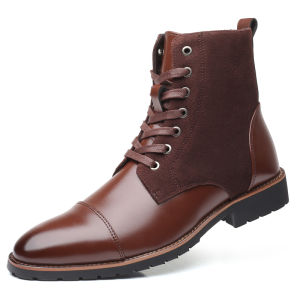 EsHi 2023 Italy Handmade Classic Genuine Leather Men Boots High Quality Leather Men Dress Shoes Outdoor Autumn Man Lace-UP Male Men Ankle Boots Size 38-48