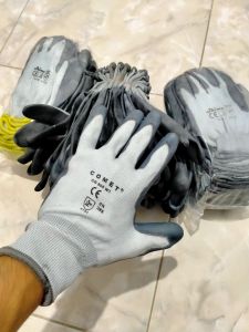 12 pasang sarung tangan lapis karet safeti kerja1 lusin GROSIR