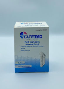 CAREMED Flat Lancets 200 pcs + Alcohol pads