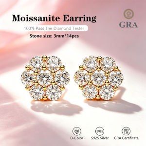 Flower Moissanite Earrings D Color VVS1 1.4 Carat Studs S925 Sterling Silver Ladies Party Engagement Boutique Jewelry Gift2026