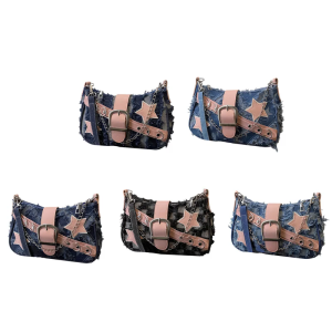 Túi xách thời trang với họa tiết ngôi sao túi đeo chéo vai với dây xích thẩm mỹ nách ví cho phụ nữ hợp thời trang