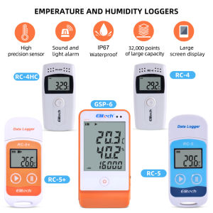 RC-5 Elitech ล็อกข้อมูลอุณหภูมิดิสก์ U ความแม่นยำสูงสำหรับเครื่องบันทึกภาพ USB Temp C/f