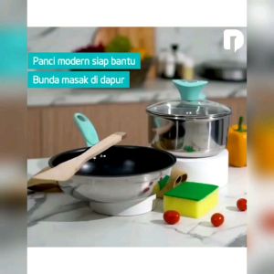 Panci Teflon Value Kitchen Set Of 5 Blue