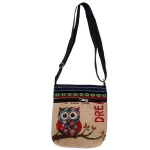 Belfoyer กระเป๋าสะพายแฟชั่นช้างกระเป๋าสะพายไหล่ปักลายชาติพันธุ์กระเป๋าผ้าใบลำลองพร้อมซิป