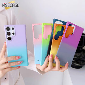 KISSCASE Two-Color Gradient Borderless For Samsung S23Ultra Case Skin-Feeling Matte Hard PC Back Cover Case For Galaxy S23+ S23 Ultra Plus Protective Shell