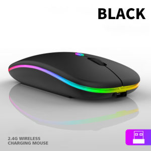 Rechargeable Wireless Mouse Silent LED Backlit Mice Gaming Mouse  USB Optical Ergonomic Vertical Computer Mouse Colourful LED 2.4G High Precision Optical Mice For PC Laptop Computer Connect two computers