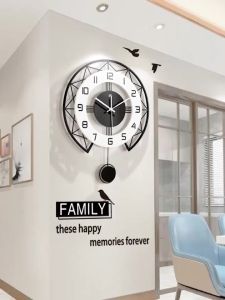 wall clock nordic living room decor household fashion personality creative atmosphere clock simple present on behalf of the art quartz clockFast shipping