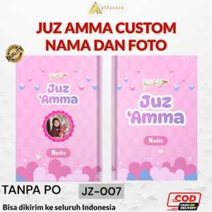 JUZ AMMA Custom Nama Dan Foto Full Color Soft cover(Free Tulis Nama Dan foto di Cover) I Juz Amma JZ-007 Tajwid Warna 7 in