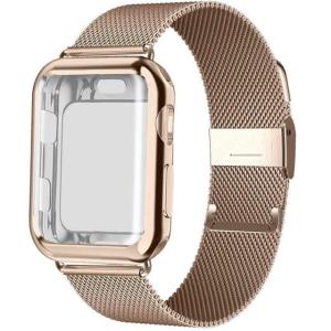 JANSIN Magnetic Loop Strap +Case compatible with watch 7 straps 45mm 41mm watch band 40mm 44mm 38mm 42mm Metal Belt bracelet compatible with watch series 7 SE 6 5 4 3 2 1 strap