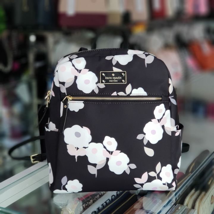 Kate spade clearance black floral backpack