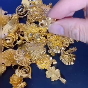 Tong Teng Jewelry 24K Abacus Pendant Necklace Luck Men Women 916 Gold Plated