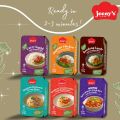 Makanan Ready To Eat Meals Ready To Eat Food Halal Vegetarian RTE Halal Food Instant Food Halal Makanan Segera Jeeny's Spaghetti Tomato/ Spaghetti Mushroom Cream/ Spicy Kimchi Fried Rice. 