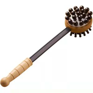 Hengfa Lina 1PC Back Knock Massage Hammer Stress Fatigue Relief Handle Wood Scratcher Relaxing Massager Stick Body Health Care Tool