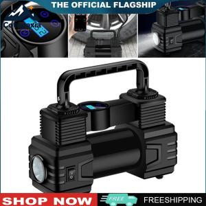 【New Arrival】 ปั๊มลมไฟฟ้า 12V 150PSI พร้อมไฟ LED สำหรับรถยนต์และจักรยาน - เครื่องปั๊มลมพกพาสำหรับเติมลมอย่างรวดเร็ว