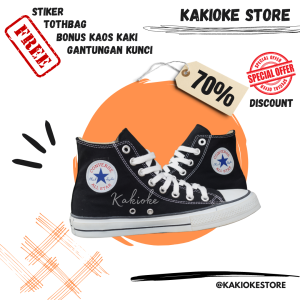 Sepatu Converse599 All Star Hitam Tinggi Sepatu Sneakers Pria Termurah Sepatu Klasik Wanita Sepatu Sekolah Hitam Tinggi Both High