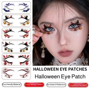 Halloween Tattoo Sticker Pumpkin Spider Web Eye Sticker Temporary Tattoos Party Tattoo Halloween Make Up Halloween Party Props