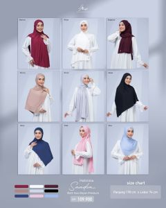 Ar Saadia Pashmina Katun Rayon By Hijab Arrafi / Pashmina Kaos Katun Rayon / Saadia Pashmina