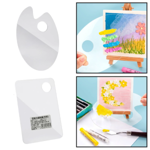 Clear Palettes for Acrylic PaintingFrench Oval/Square Transparent Art Pallet Holder Tray for Artist Painter