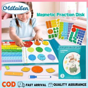 Wooden Fraction Book Magnetic Math Toy Learning Puzzle Montessori Homeschool Classroom Kids