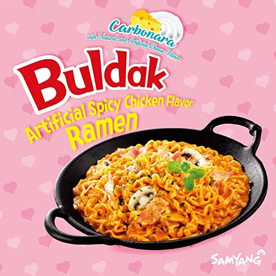 Samyang Hot Chicken Flavor Ramen Buldak Carbonara Instant Noodles, (Pa 