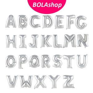 Balon Foil Huruf Alfabet A-Z Warna Silver 16inch 40cm Dekorasi Pesta