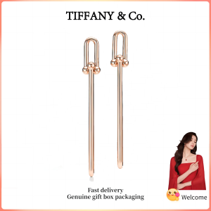 (New) Womens Fashion earrings Rose Gold HardWear Series Long double chain earrings Valentines Day holiday gifts