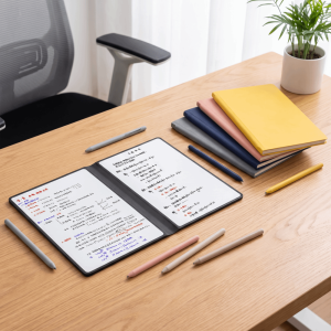 ROIO PVC Whiteboard Set Erasable PU Leather Cover Memo Notepad Writing Marker Pen Reusable Notebook Office Use