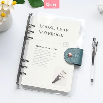 Elegant Binder A5 Transparan Binder with Clip Note Book Rose Gold Binder