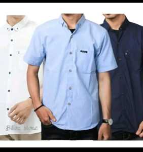 (PAKET HEMAT)Kemeja pria polos lengan pendek casual formal Hem polos cuma 75rb dapat 3pcs