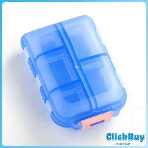 C.B.【มีสินค้าในสต๊อก】 กล่องเก็บยา เก็บของอเนกประสงค์ 10 ช่อง ป้องกันความชื้น ขนาดเล็ก แบบพกพา Storage box