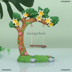 [COD] xiangshun Miniature Fairy Garden Swing Flower Tree Swing Figurine Swing Model For Micro Landscape Courtyard Garden Outdoor Display Decor